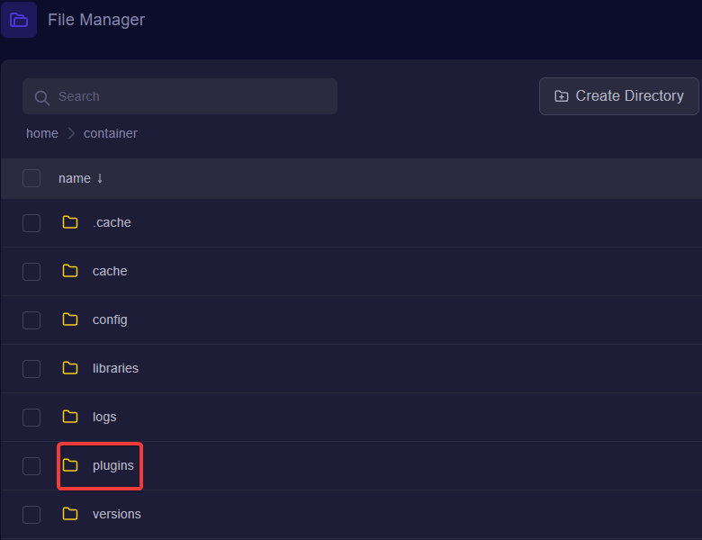 Plugins folder screenshot