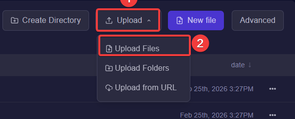 Upload plugin screenshot